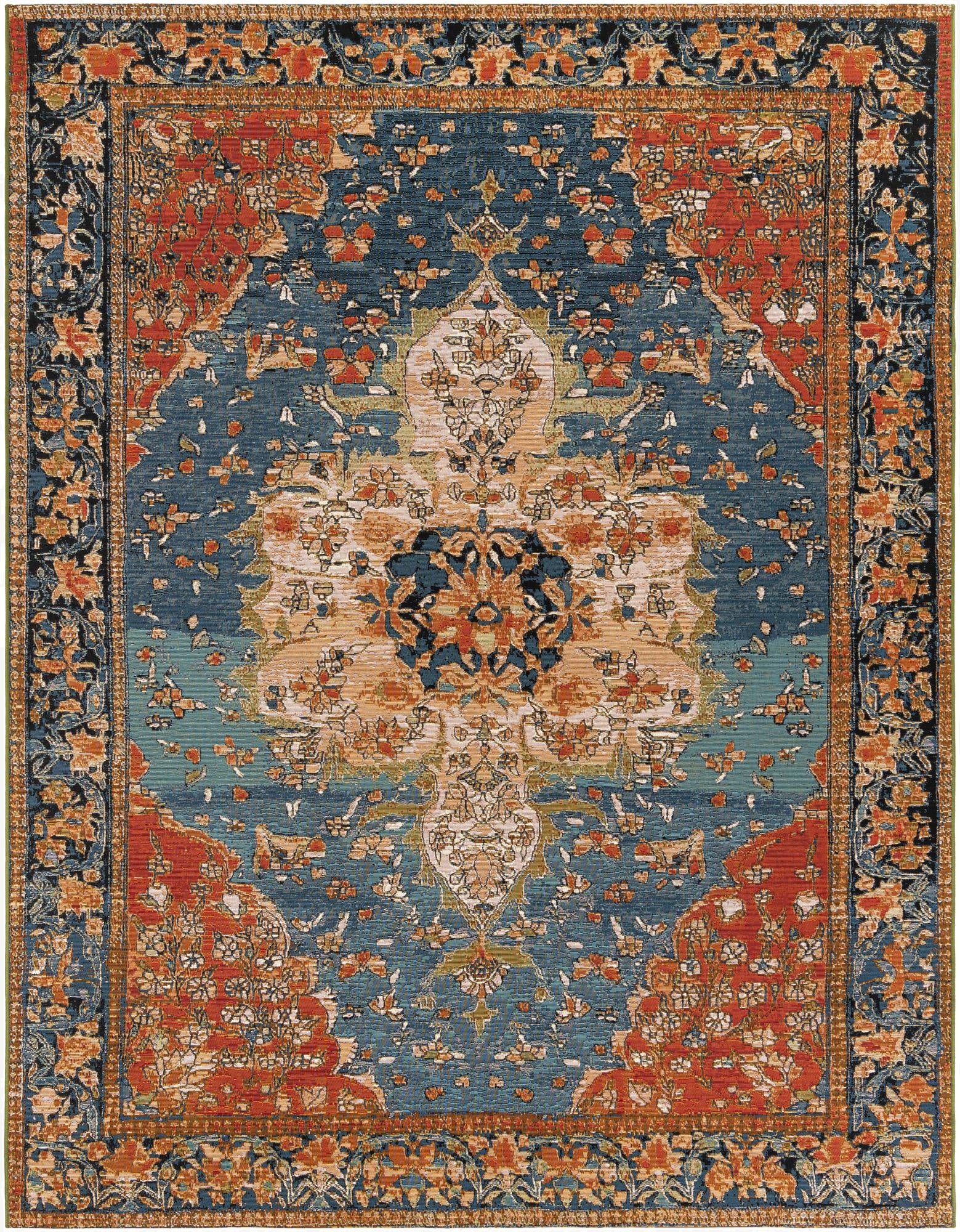  7' 10 x 10'  Washable Traditional Indoor / Outdoor Rug