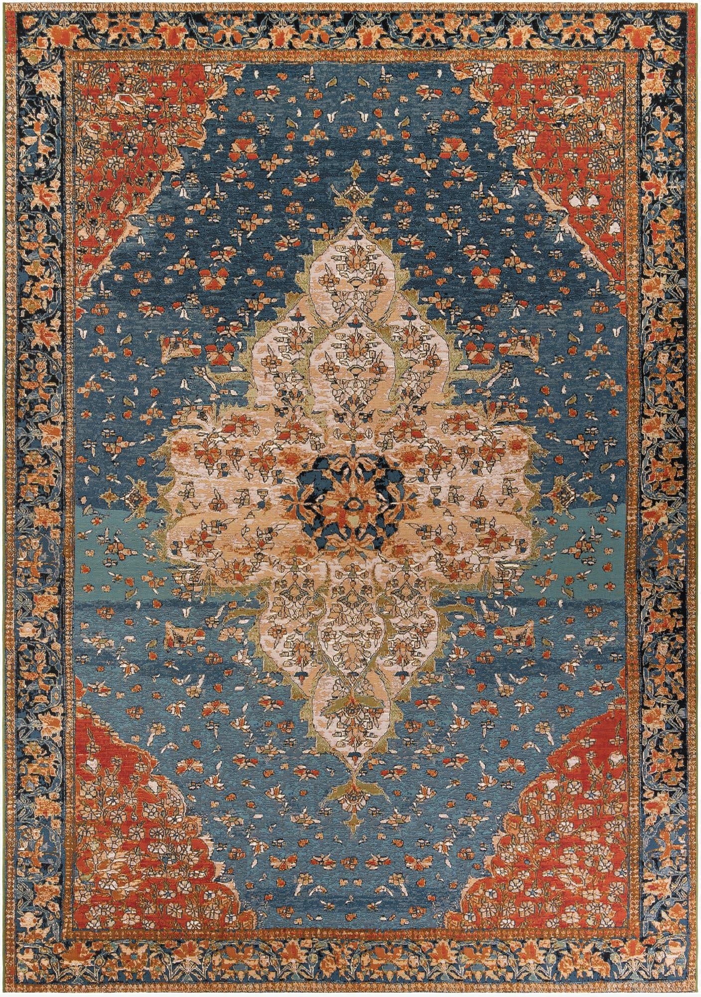  10' x 14'  Washable Traditional Indoor / Outdoor Rug
