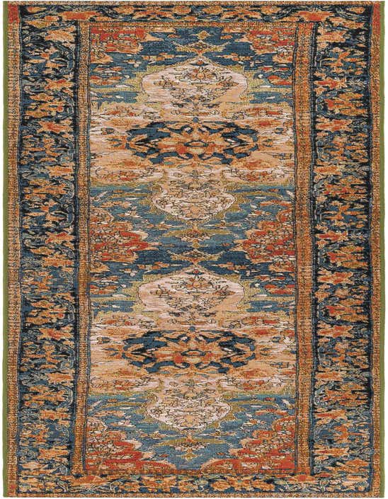 Primary image  2' 7 x 10'  Washable Traditional Indoor / Outdoor Runner Rug
