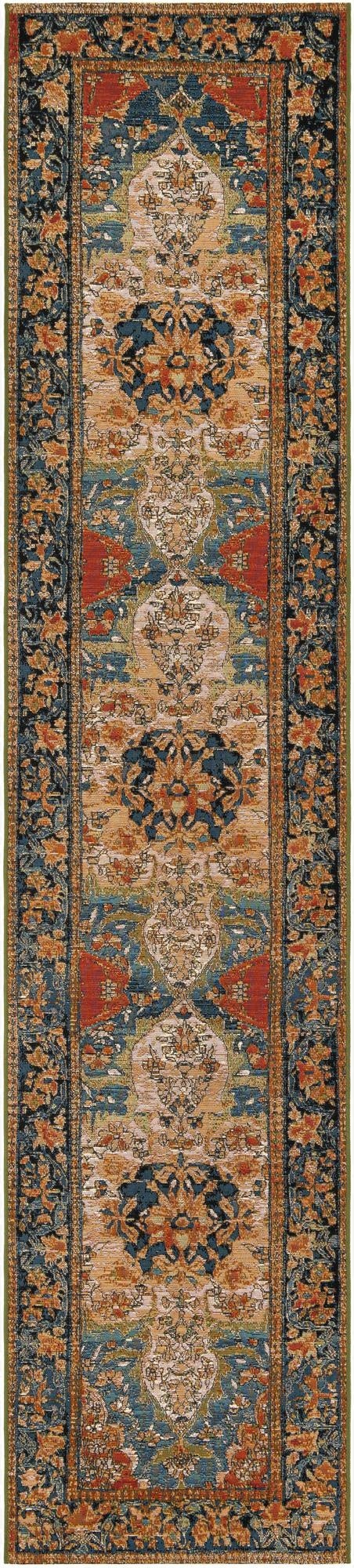  2' 7 x 12'  Washable Traditional Indoor / Outdoor Runner Rug