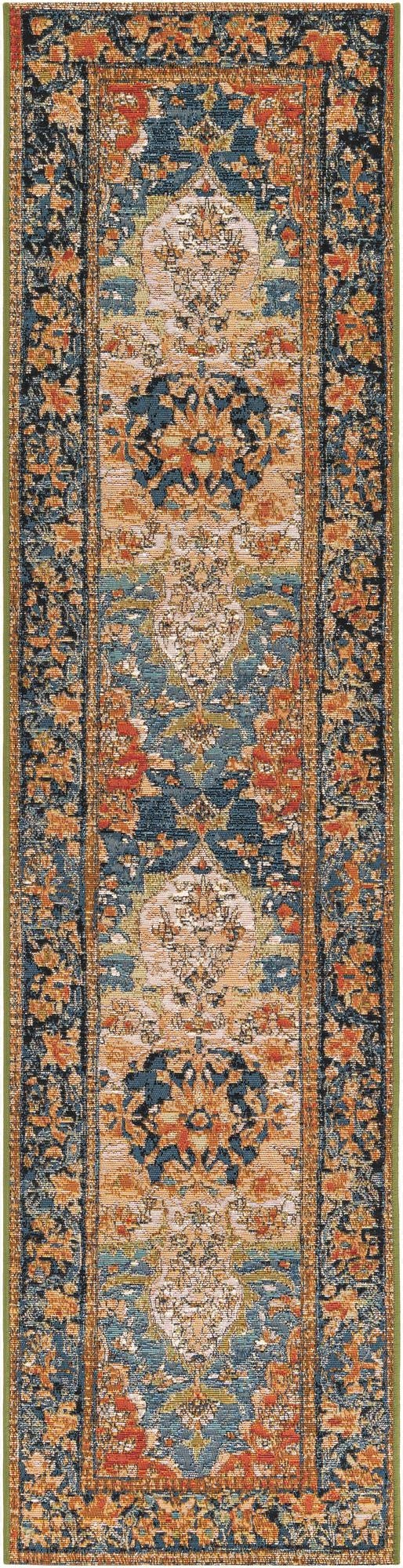  2' x 8'  Washable Traditional Indoor / Outdoor Runner Rug