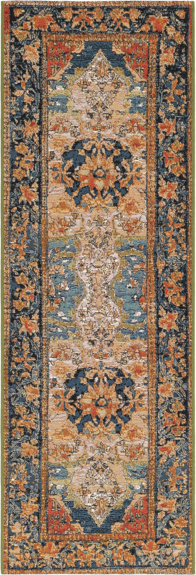  2' x 6'  Washable Traditional Indoor / Outdoor Runner Rug