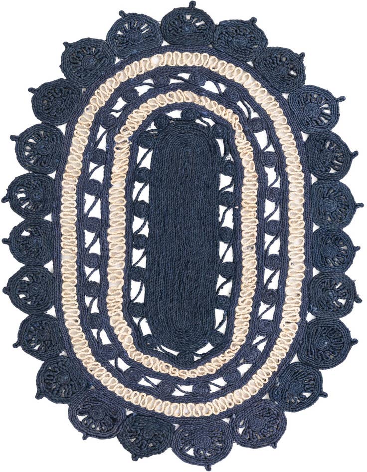 Detail image of  4' 1 x 6' 1  Hand Braided Jute Oval Rug
