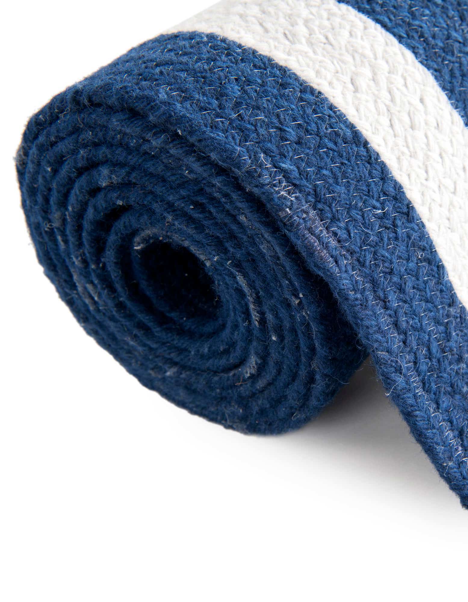 Primary image  Custom Navy Blue and White  Hand Woven Eco Verse   Washable Indoor / Outdoor Rug