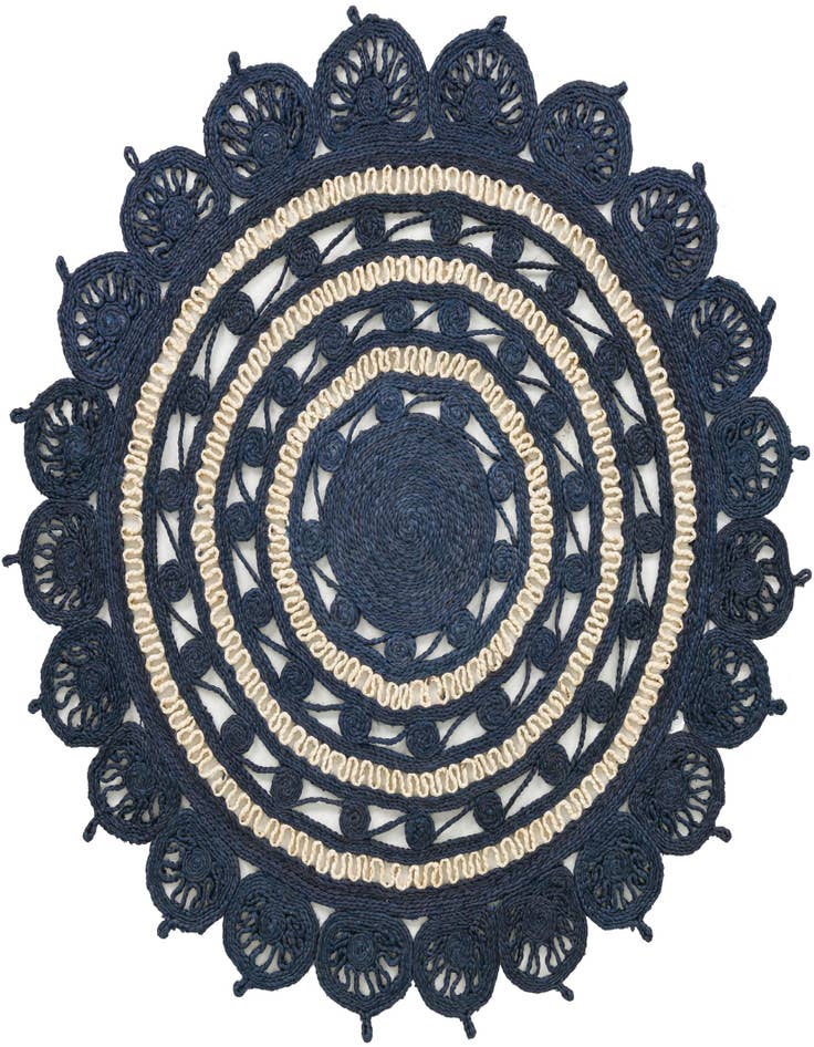 Detail image of  5' 1 x 5' 1  Hand Braided Jute Round Rug