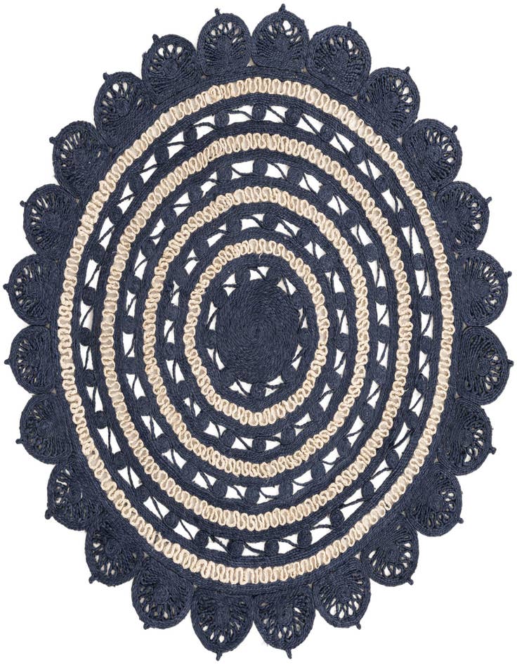 Detail image of  6' 1 x 6' 1  Hand Braided Jute Round Rug