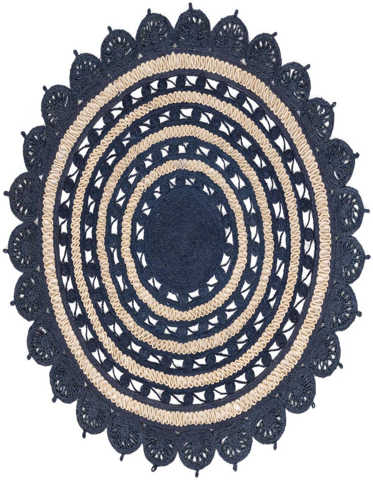 Detail image of  7' 10 x 7' 10  Hand Braided Jute Round Rug