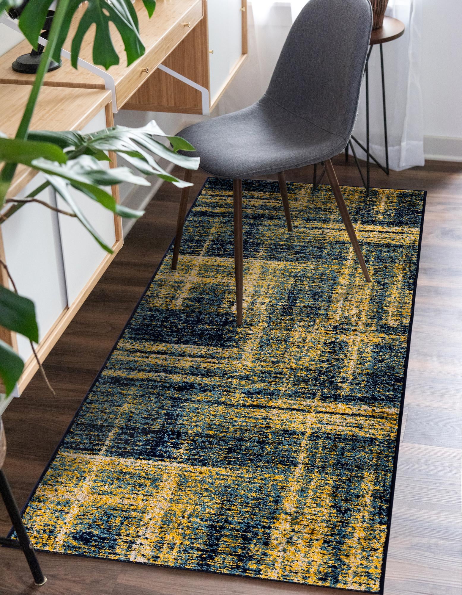 Rug Navy Blue and Yellow Swatch link