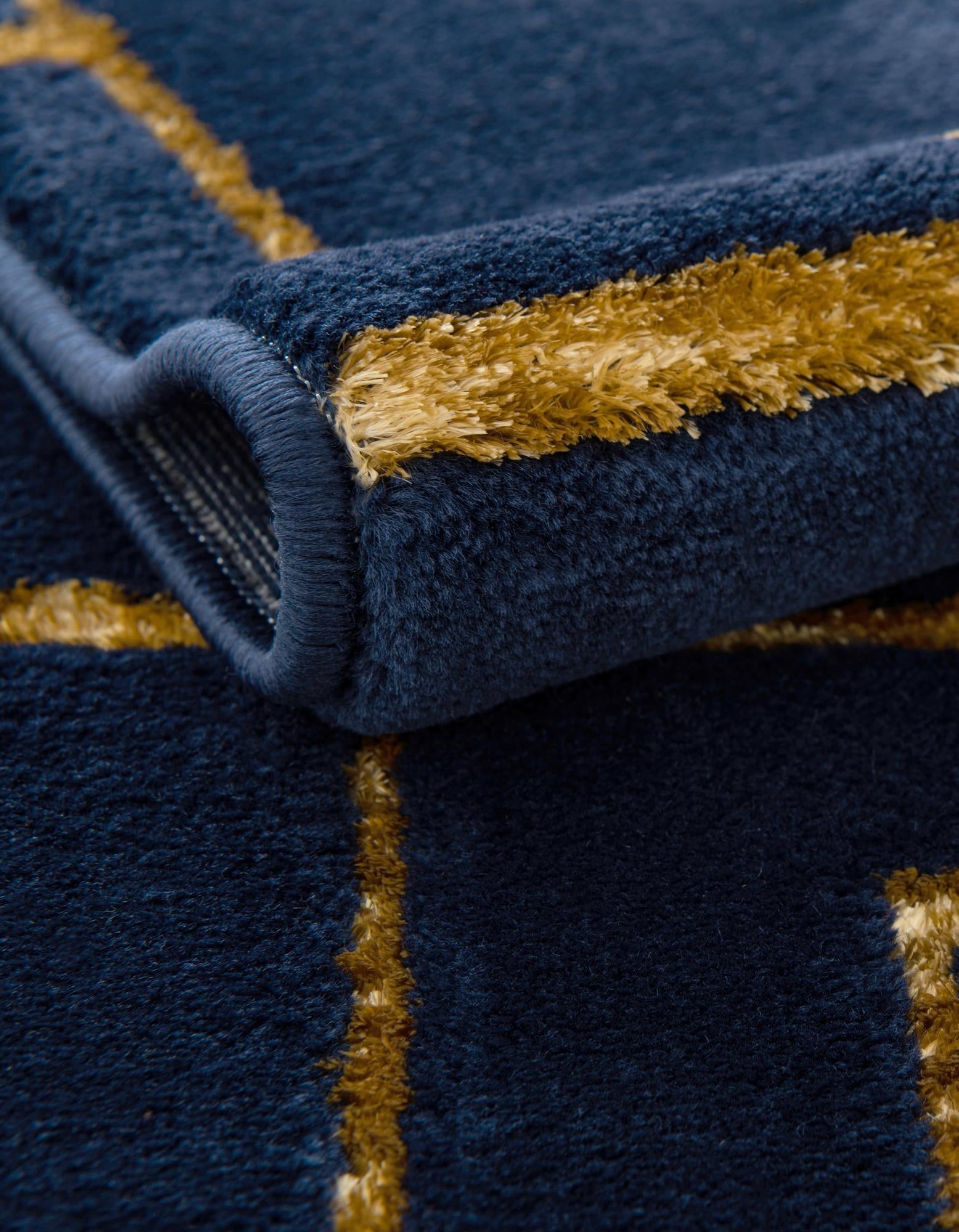 Navy Blue Gold 10' x 14' Marilyn Monroe™ Glam Deco Rug | Rugs.com