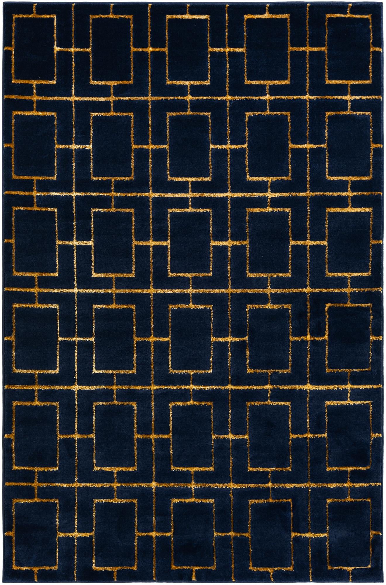 Navy Blue Gold 5' 3 x 8' Marilyn Monroe™ Glam Deco Rug | Rugs.com