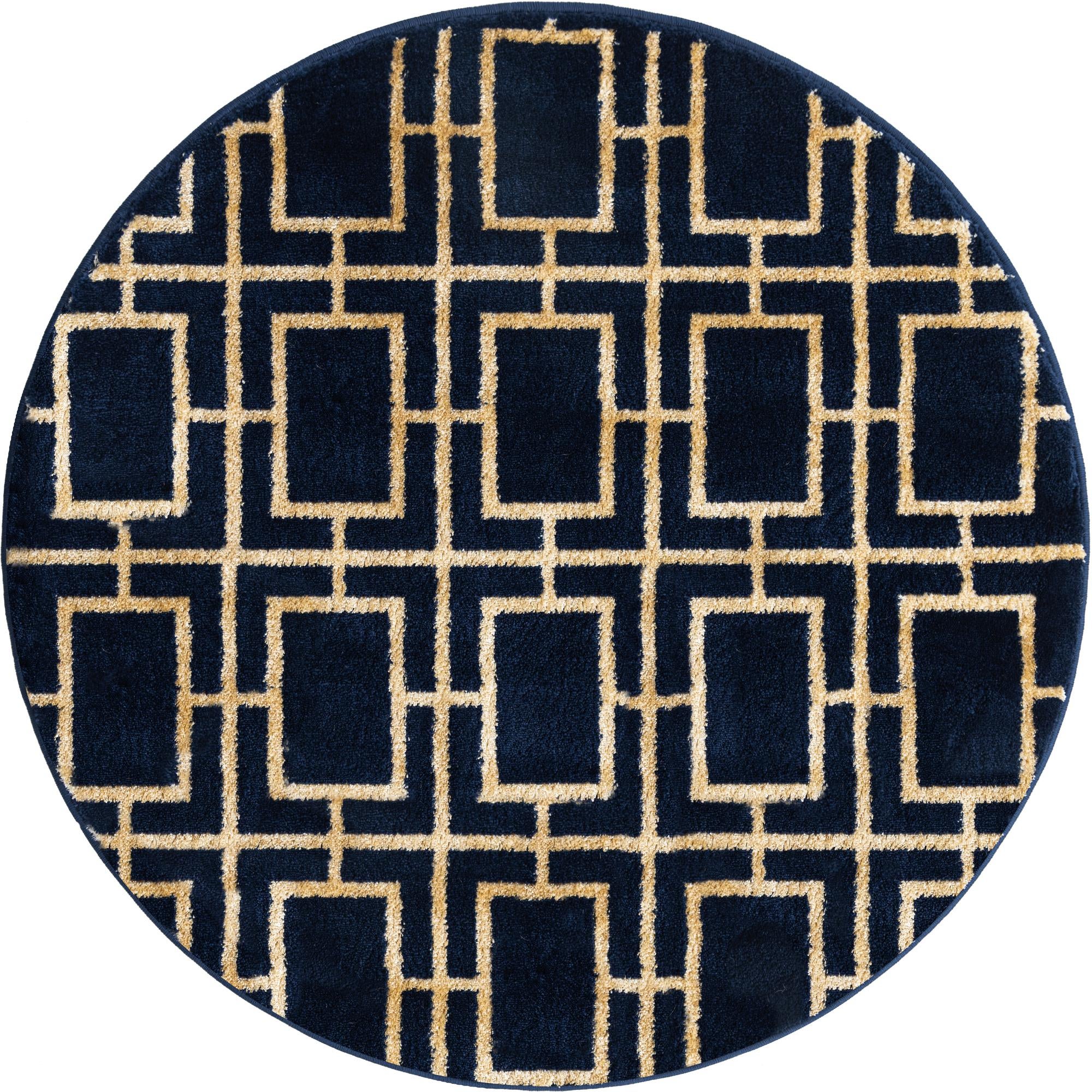 Rug Navy Blue Gold Swatch link
