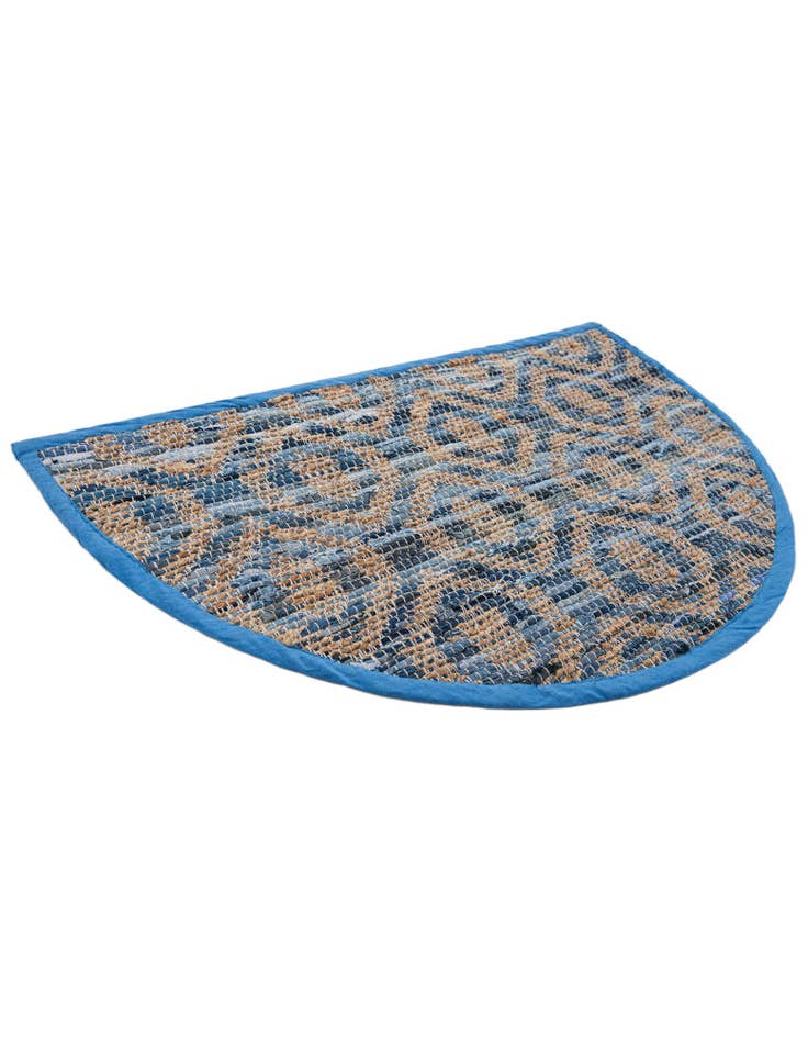 Detail image of  2' 2 x 3' 7  Hand Woven Chindi Jute Hearth Rug