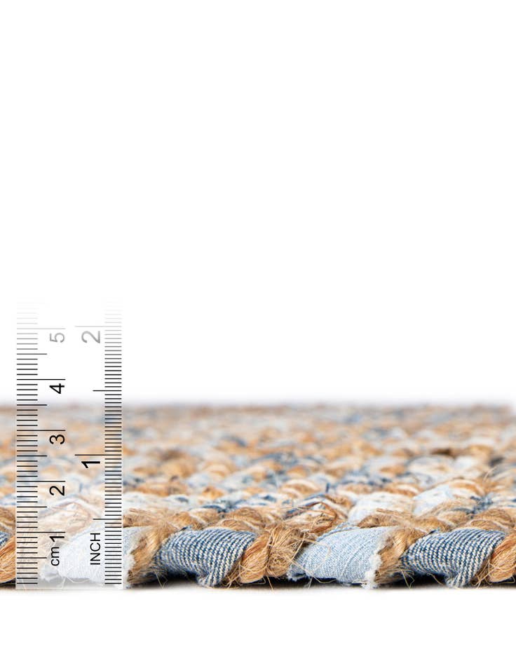 Detail image of  2' 2 x 3' 7  Hand Woven Chindi Jute Hearth Rug