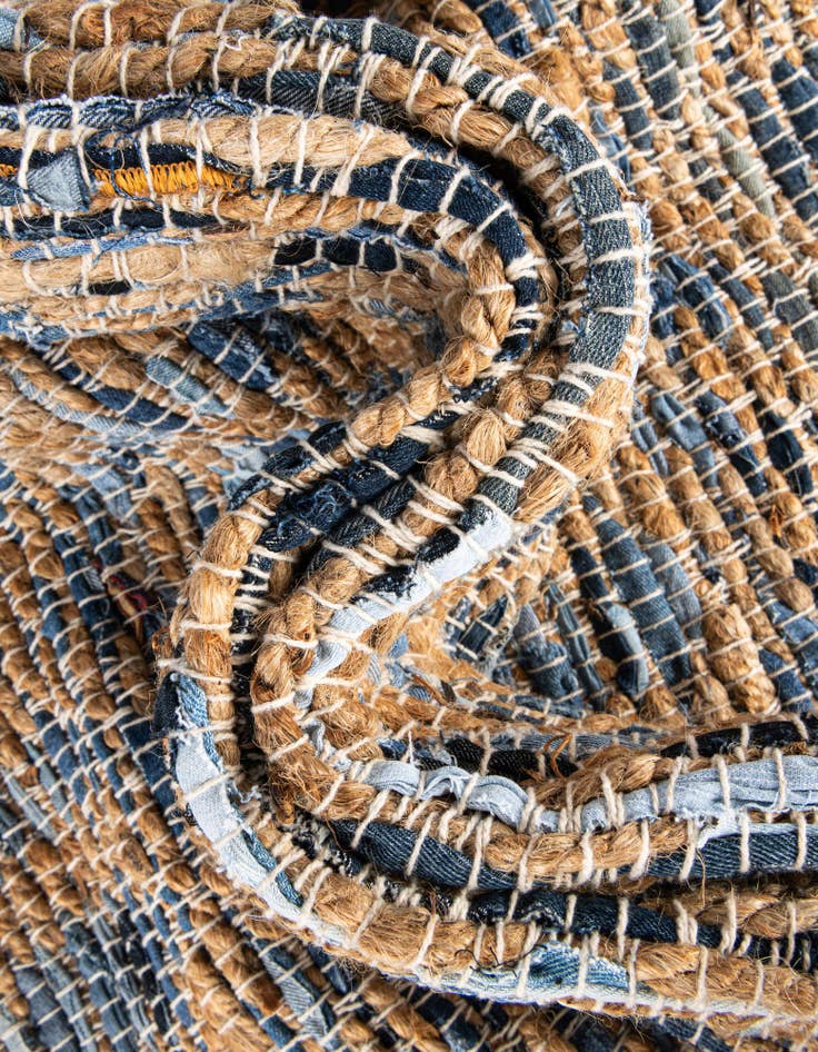 Detail image of  2' 2 x 3' 7  Hand Woven Chindi Jute Hearth Rug