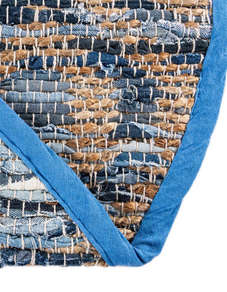 Detail image of  2' 2 x 3' 7  Hand Woven Chindi Jute Hearth Rug