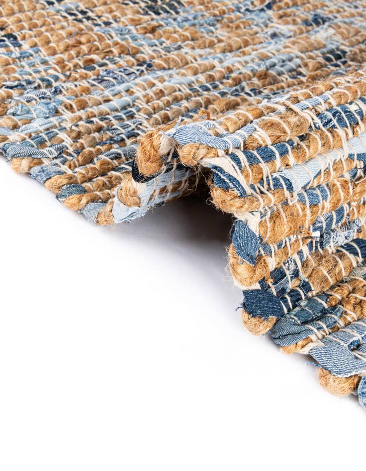 Detail image of  2' 2 x 3' 7  Hand Woven Chindi Jute Hearth Rug