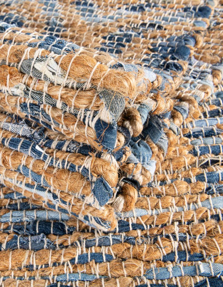 Detail image of  2' 2 x 3' 7  Hand Woven Chindi Jute Hearth Rug