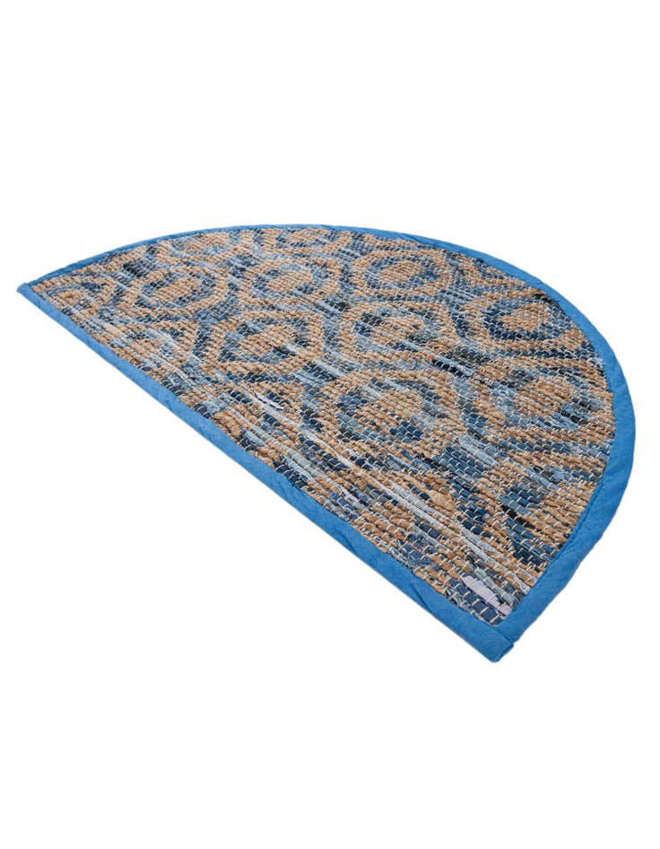 Detail image of  2' 2 x 3' 7  Hand Woven Chindi Jute Hearth Rug