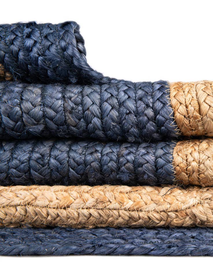 Detail image of  4' 1 x 6' 1  Hand Braided Jute Rug