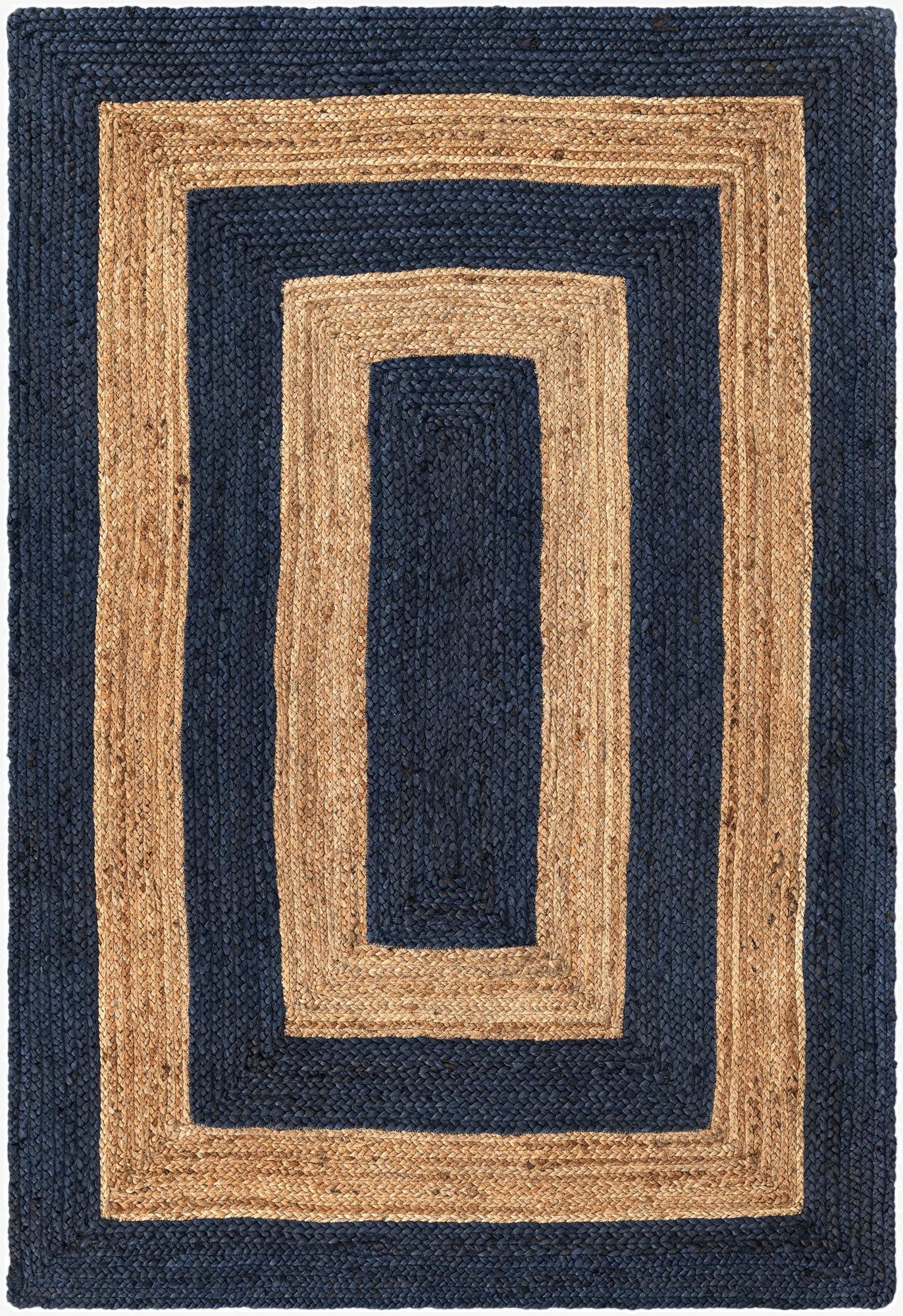  4' 1 x 6' 1  Hand Braided Jute Rug