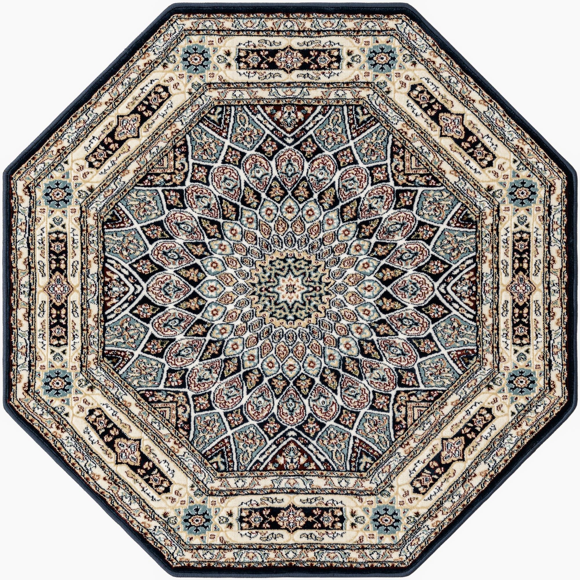  4' x 4' Nain Design Octagon Rug
