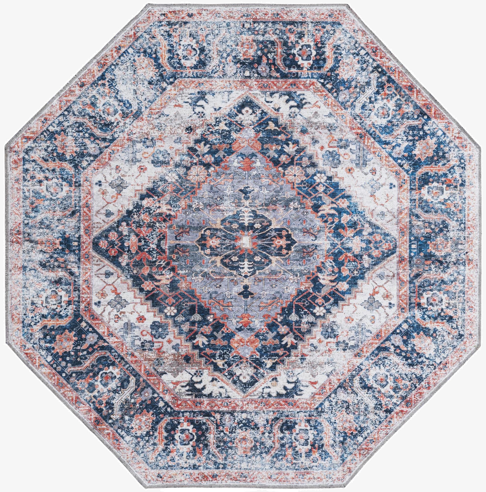  5' x 5'  Washable Yara Octagon Rug