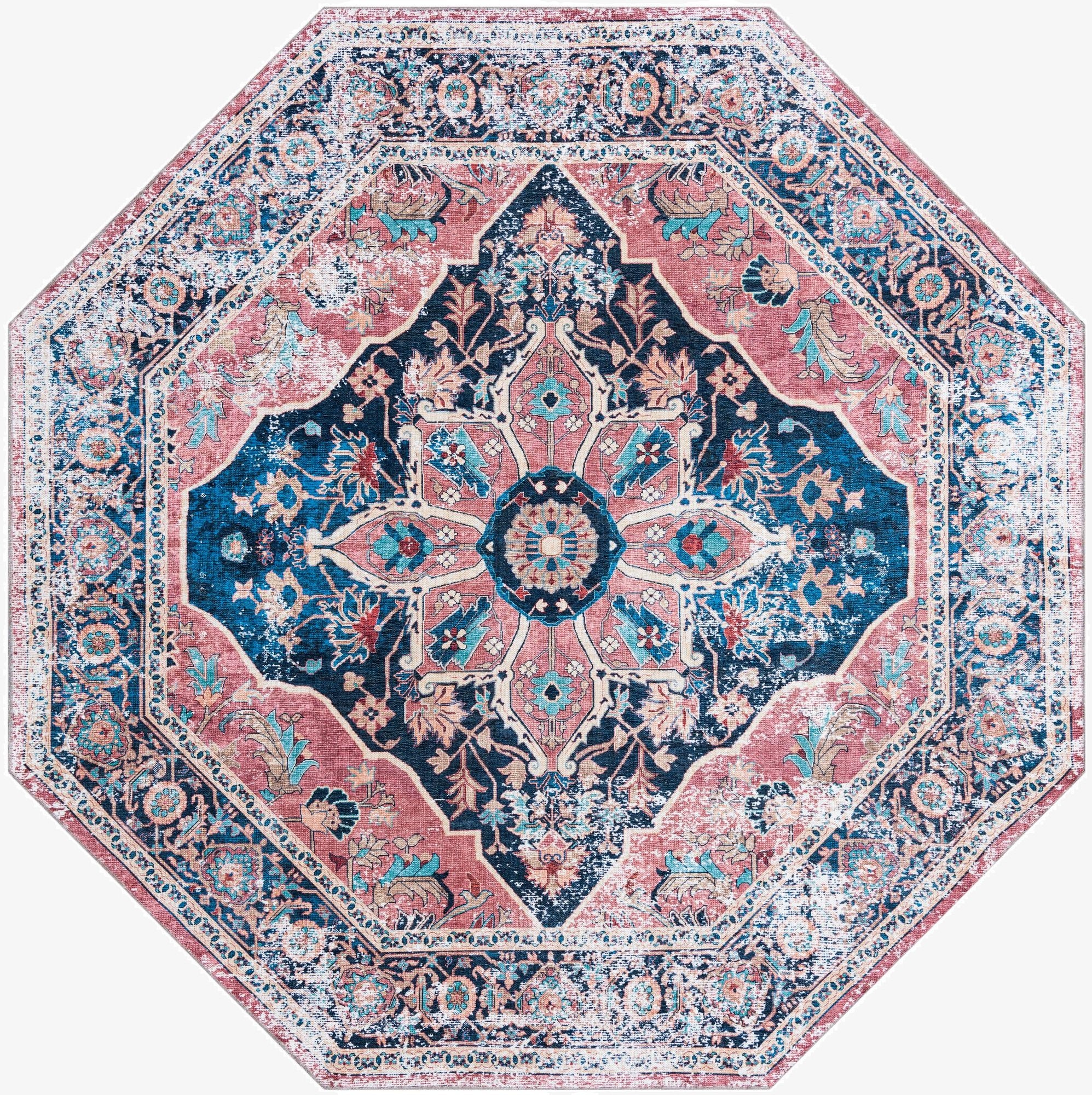  7' 10 x 7' 10  Washable Yara Octagon Rug