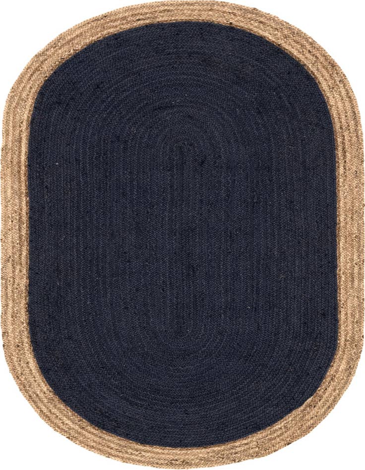 Detail image of  5' 1 x 8'  Hand Braided Jute Oval Rug