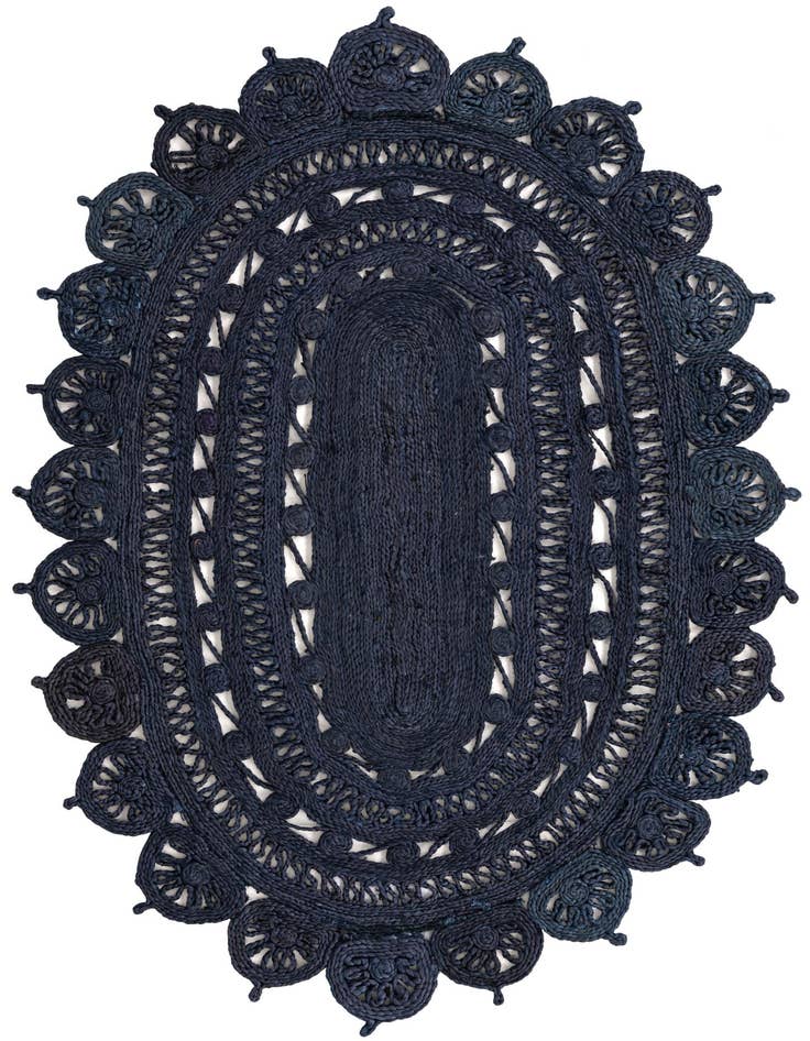 Detail image of  4' 1 x 6' 1  Hand Braided Jute Oval Rug