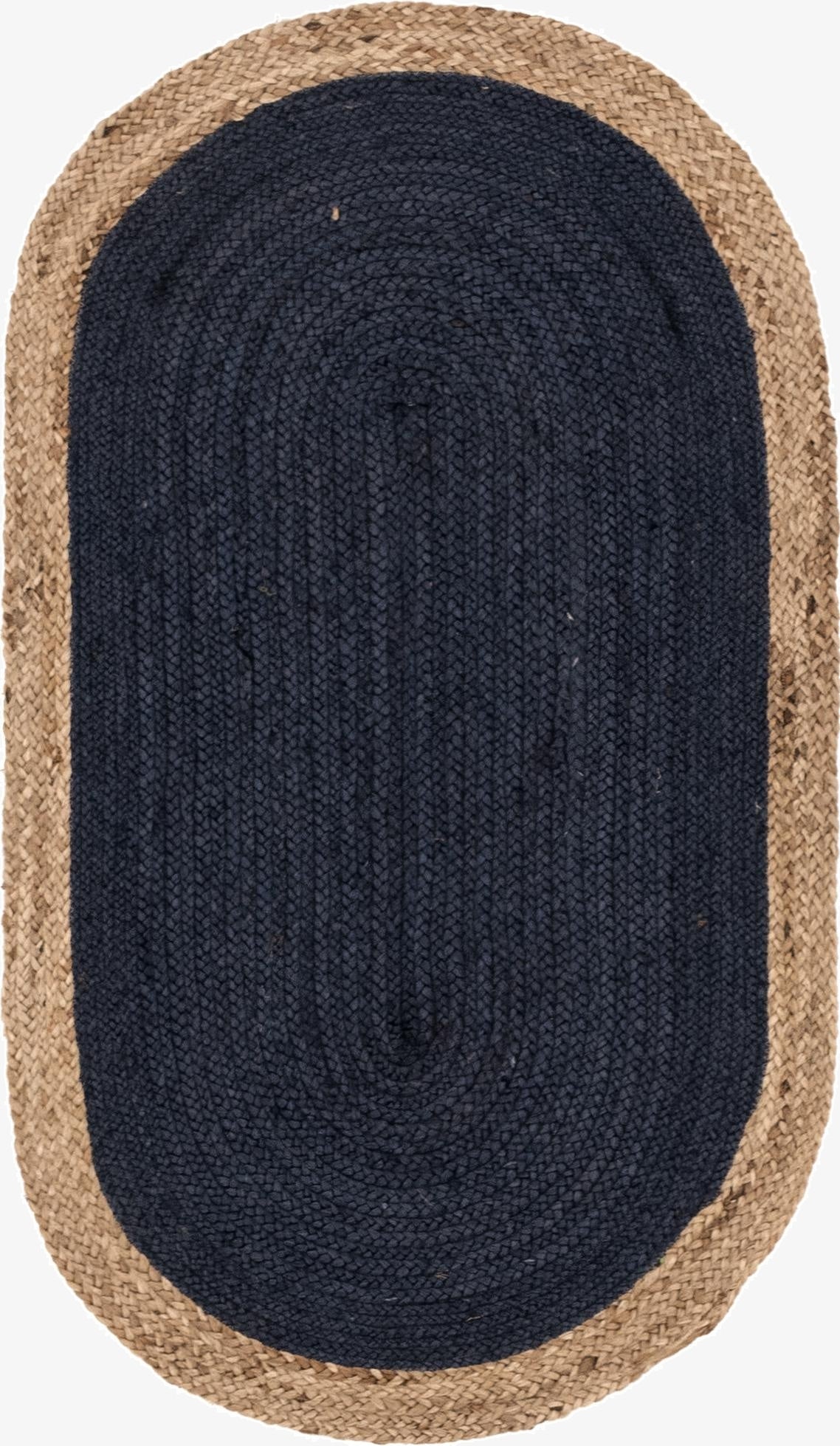  3' 3 x 5' 1  Hand Braided Jute Oval Rug