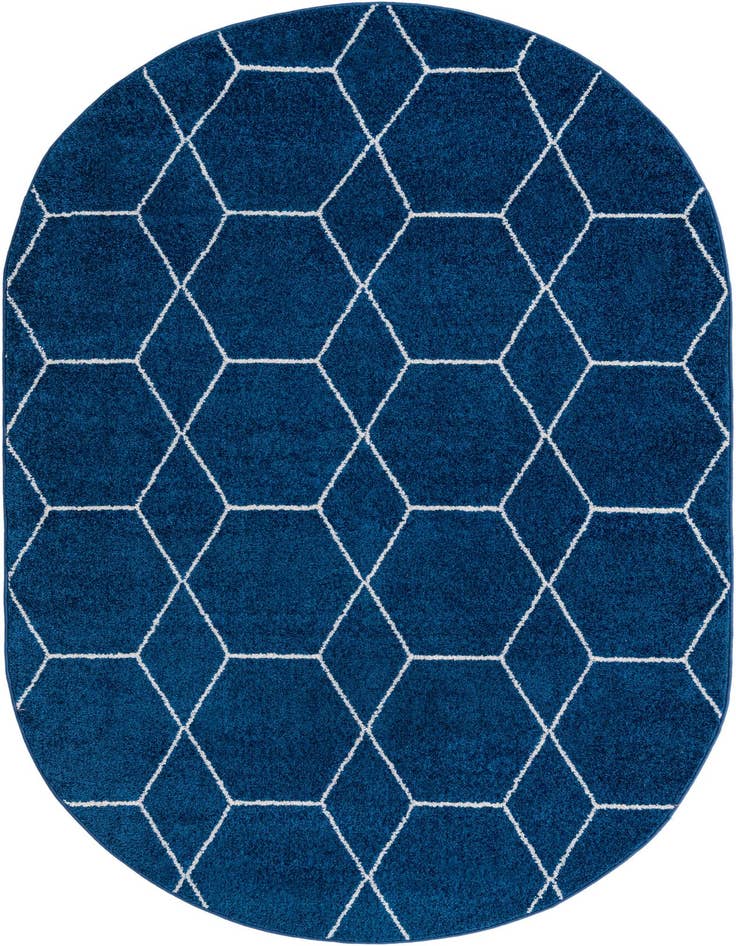 Detail image of  3' x 5' 3 Lattice Frieze Oval Rug