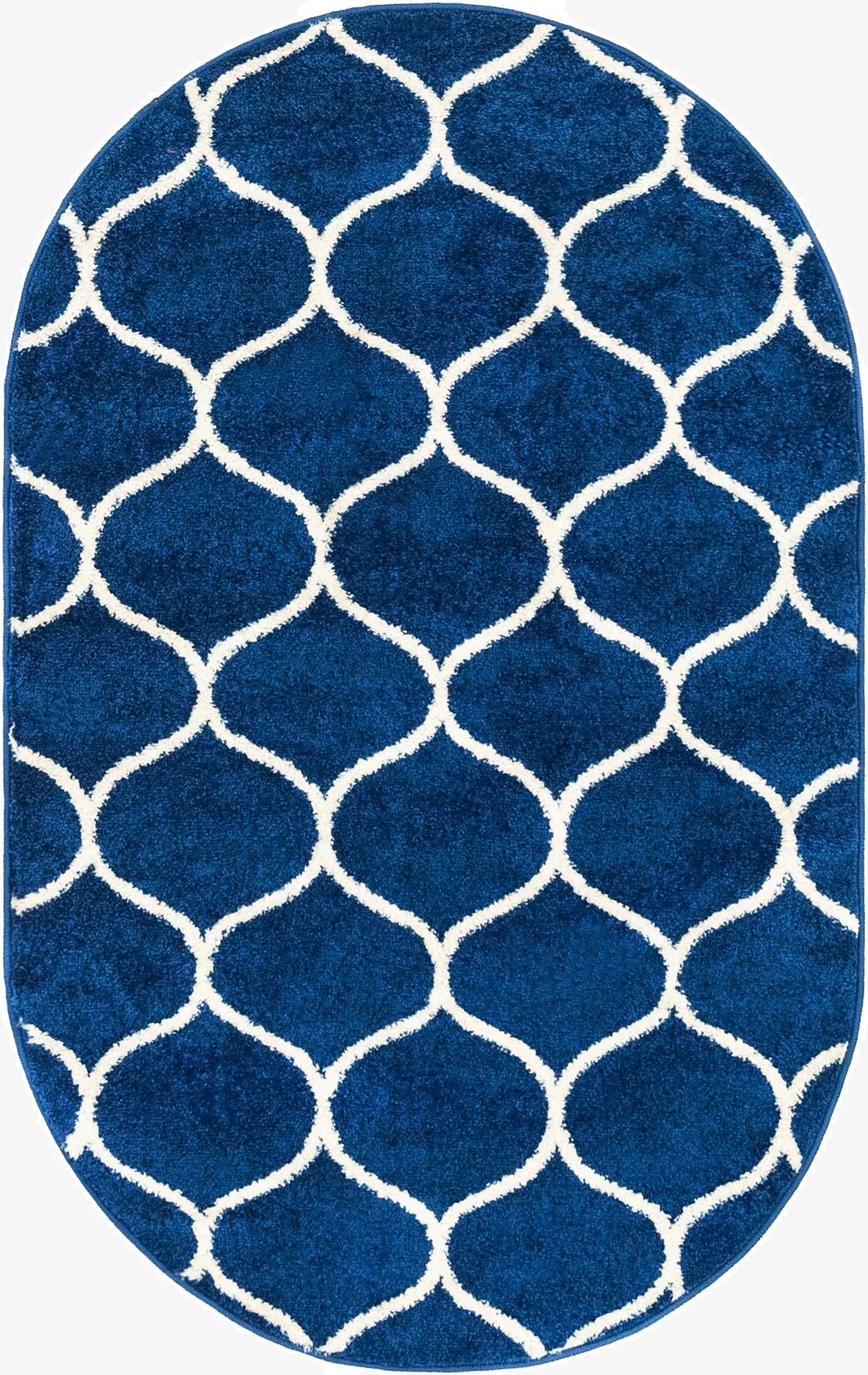  3' x 5' 3 Lattice Frieze Oval Rug
