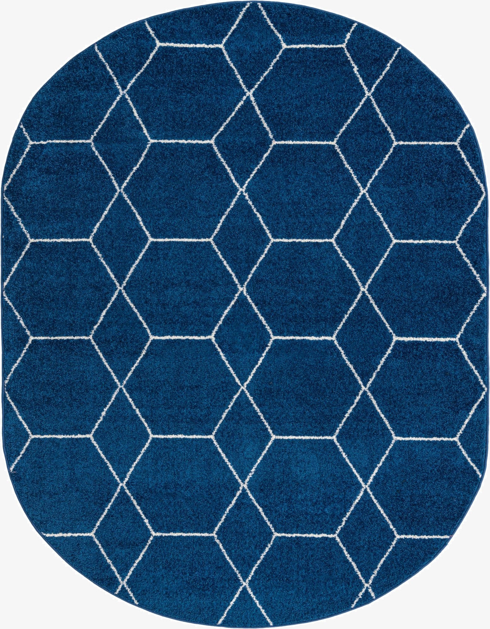  7' 10 x 10' Lattice Frieze Oval Rug