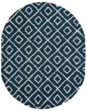  7' 10 x 10' Lattice Shag Oval Rug