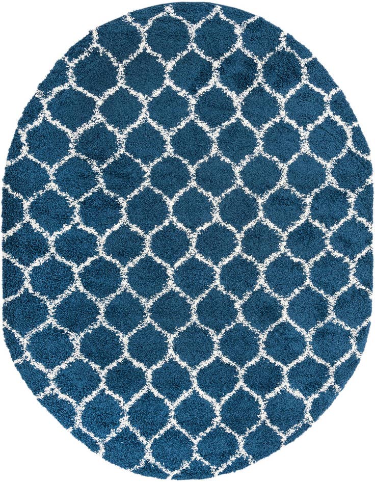 Detail image of  5' 3 x 8' Lattice Shag Oval Rug