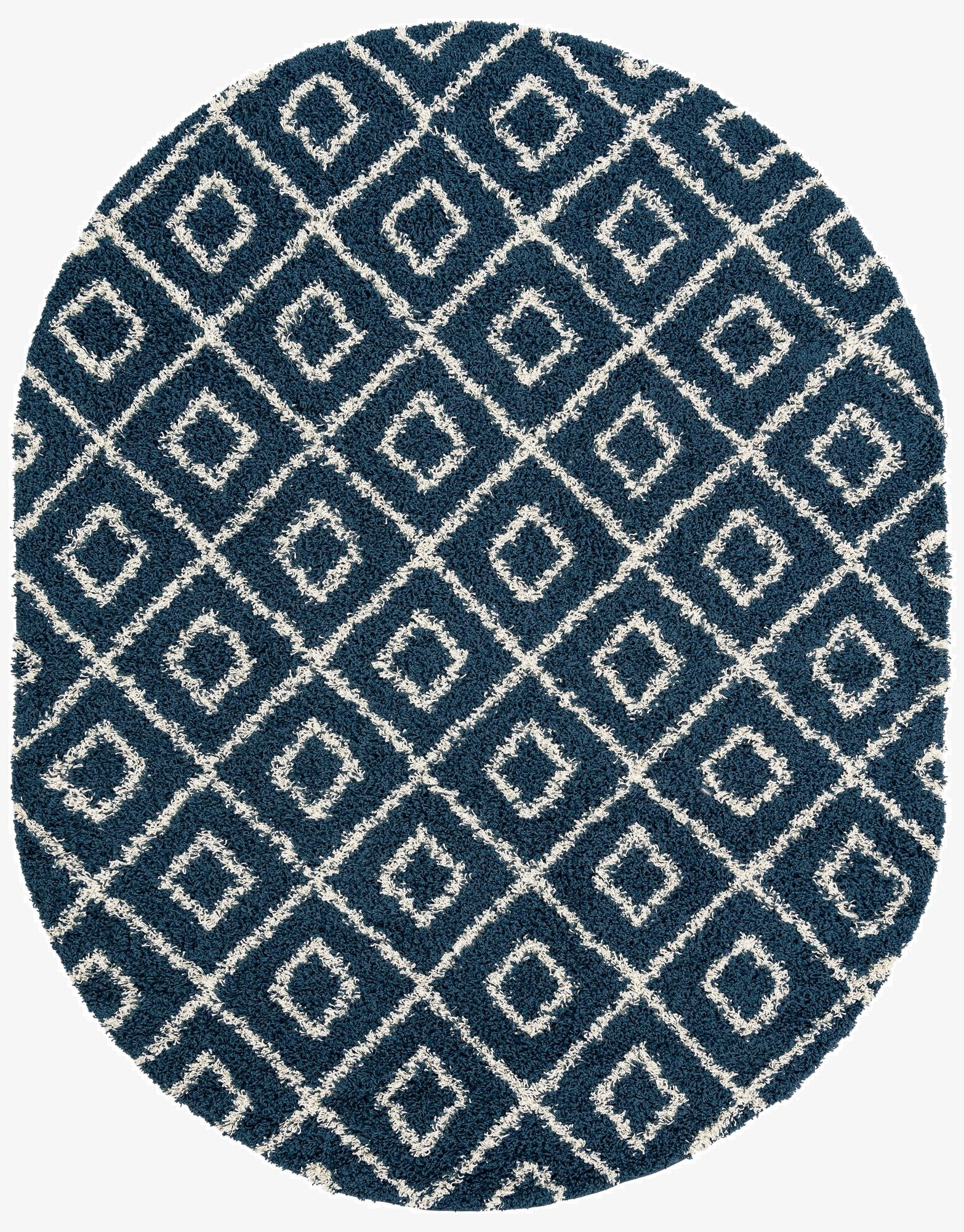 7' 10 x 10' Lattice Shag Oval Rug
