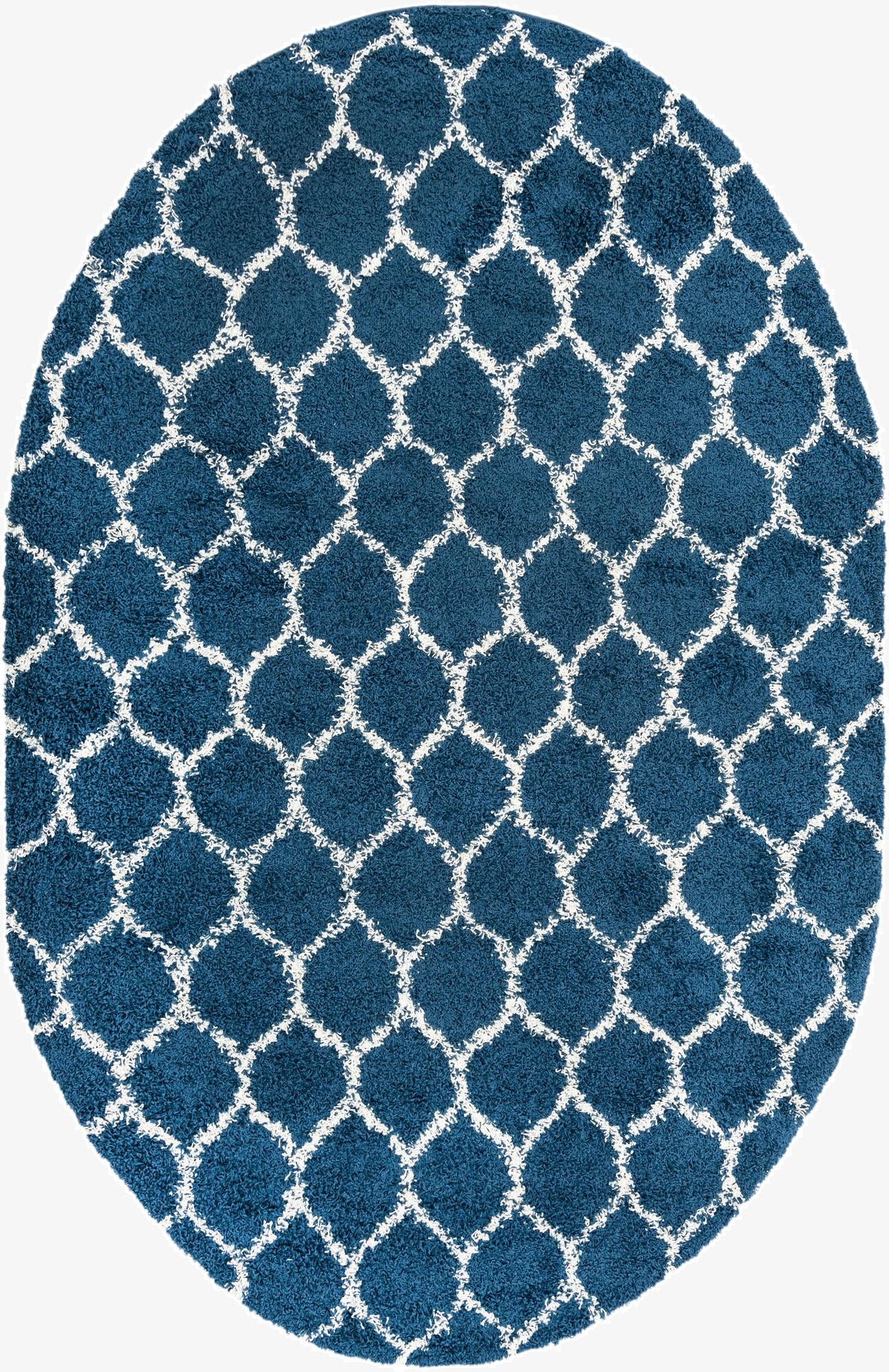  5' 3 x 8' Lattice Shag Oval Rug