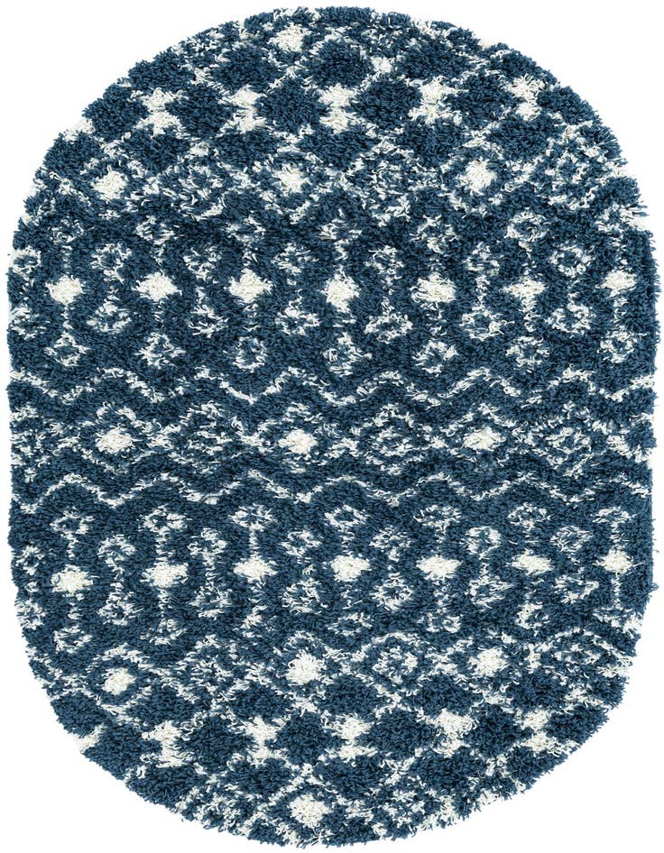 Detail image of  4' x 6' Moroccan Trellis Shag Oval Rug