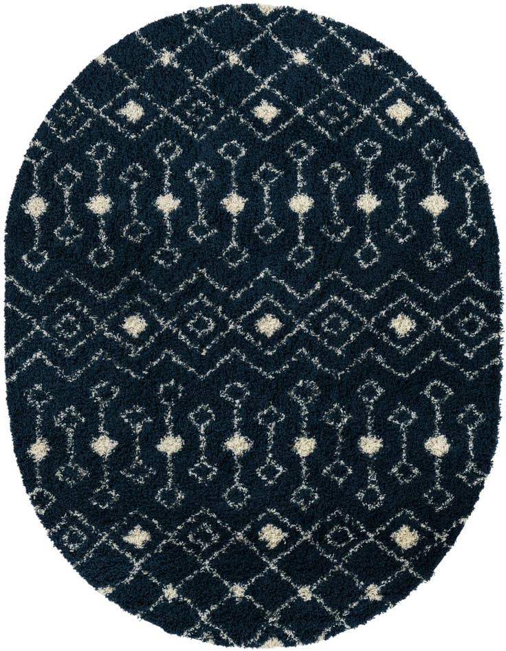 Detail image of  7' 10 x 10' Moroccan Trellis Shag Oval Rug