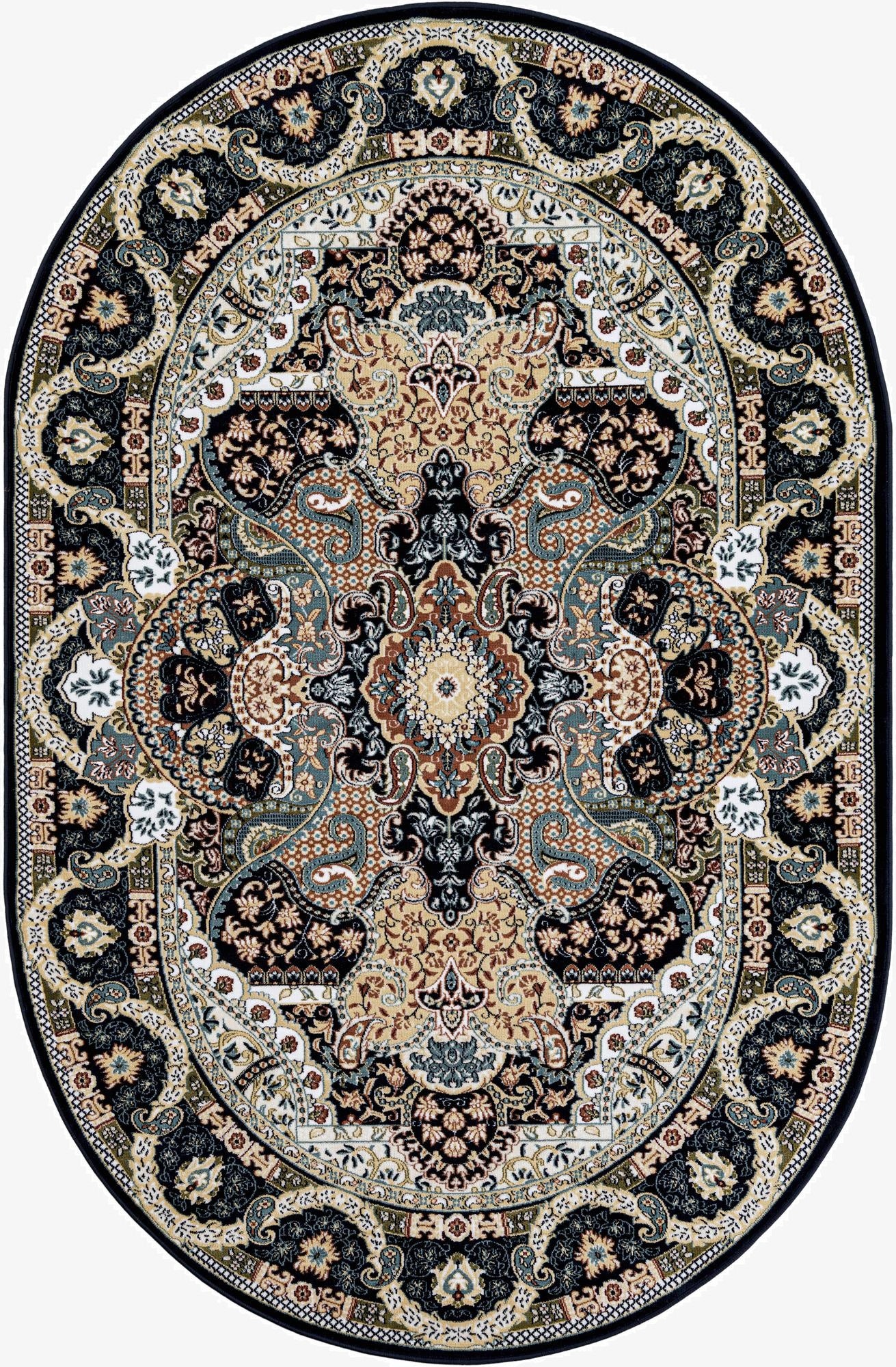  5' 3 x 8' Nain Design Oval Rug