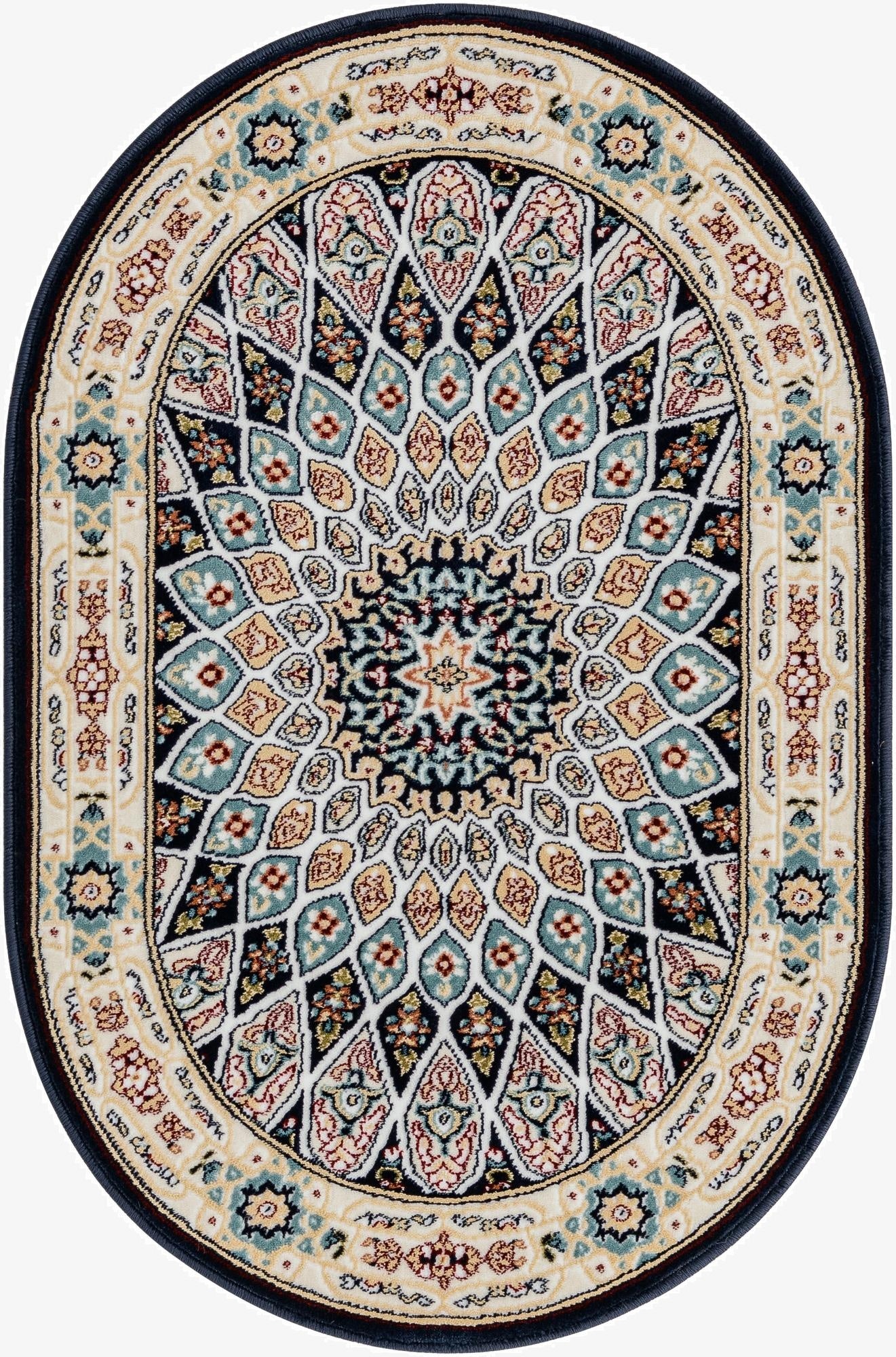  2' x 3' Nain Design Oval Rug