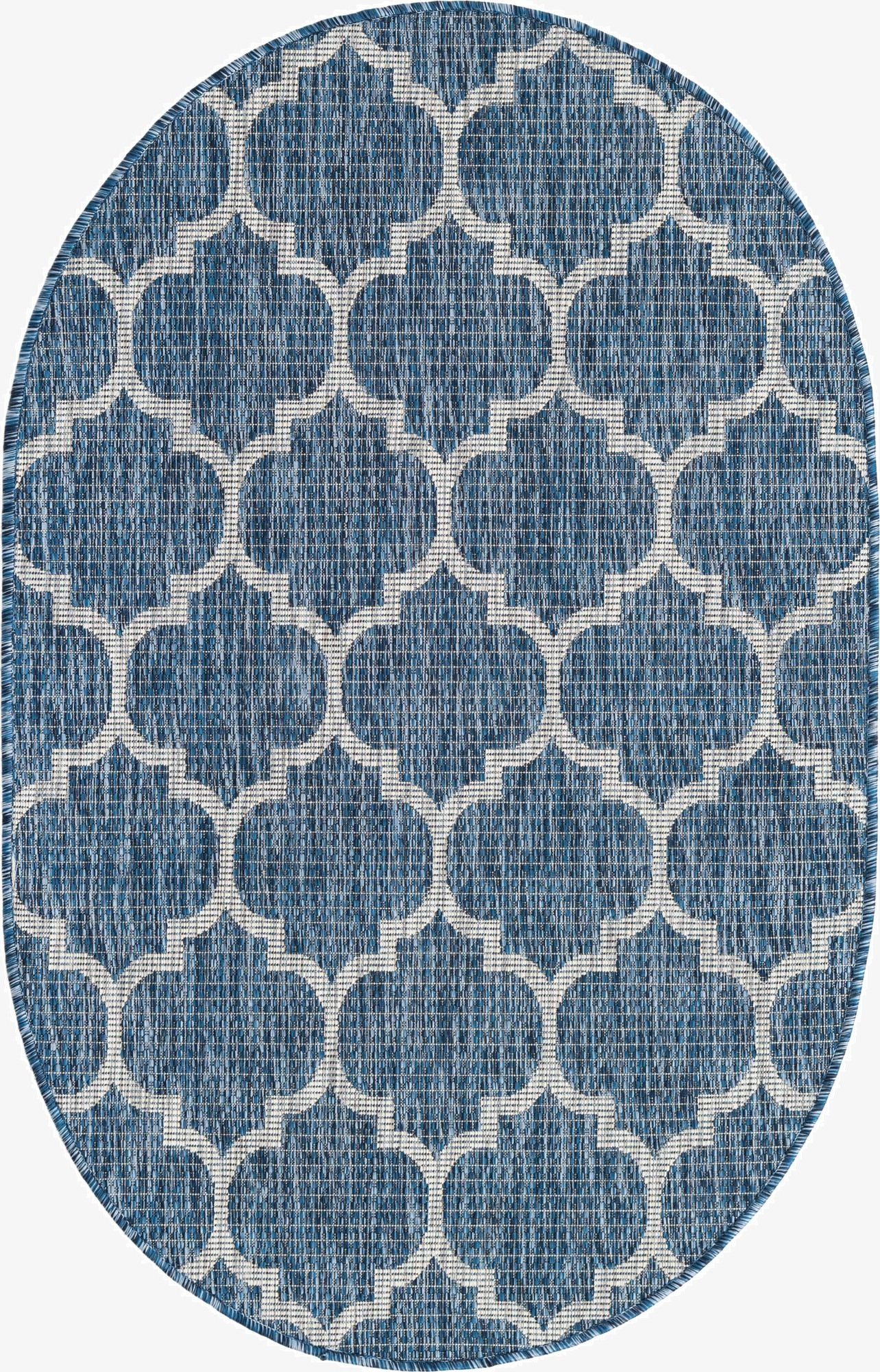  3' x 5' 3  Washable Lattice Indoor / Outdoor Oval Rug