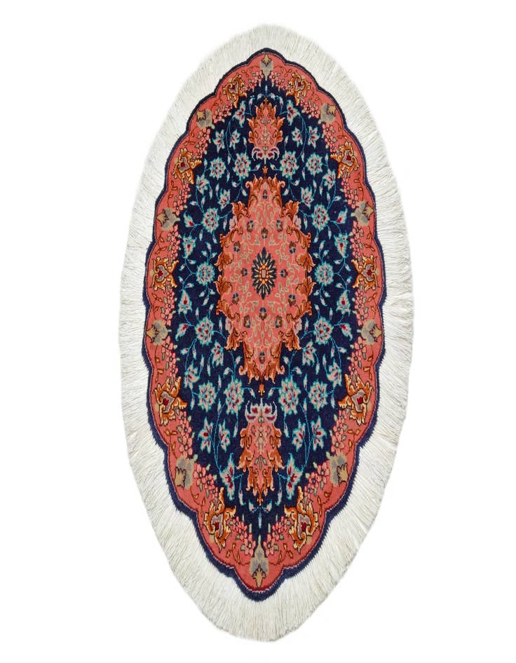 Detail image of  1' 11 x 2' 9  Hand Knotted Tabriz Persian Oval Rug