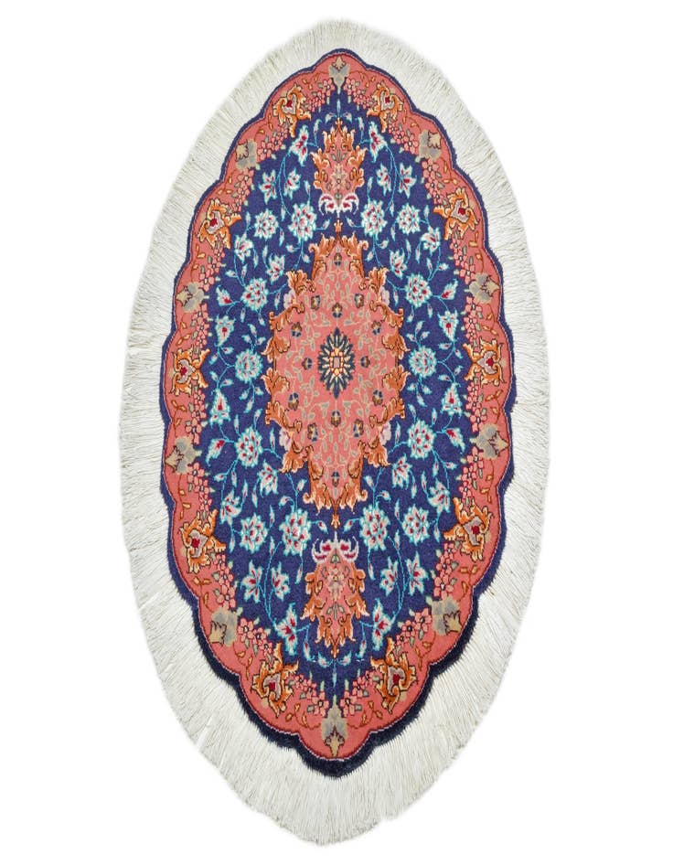 Detail image of  1' 11 x 2' 9  Hand Knotted Tabriz Persian Oval Rug