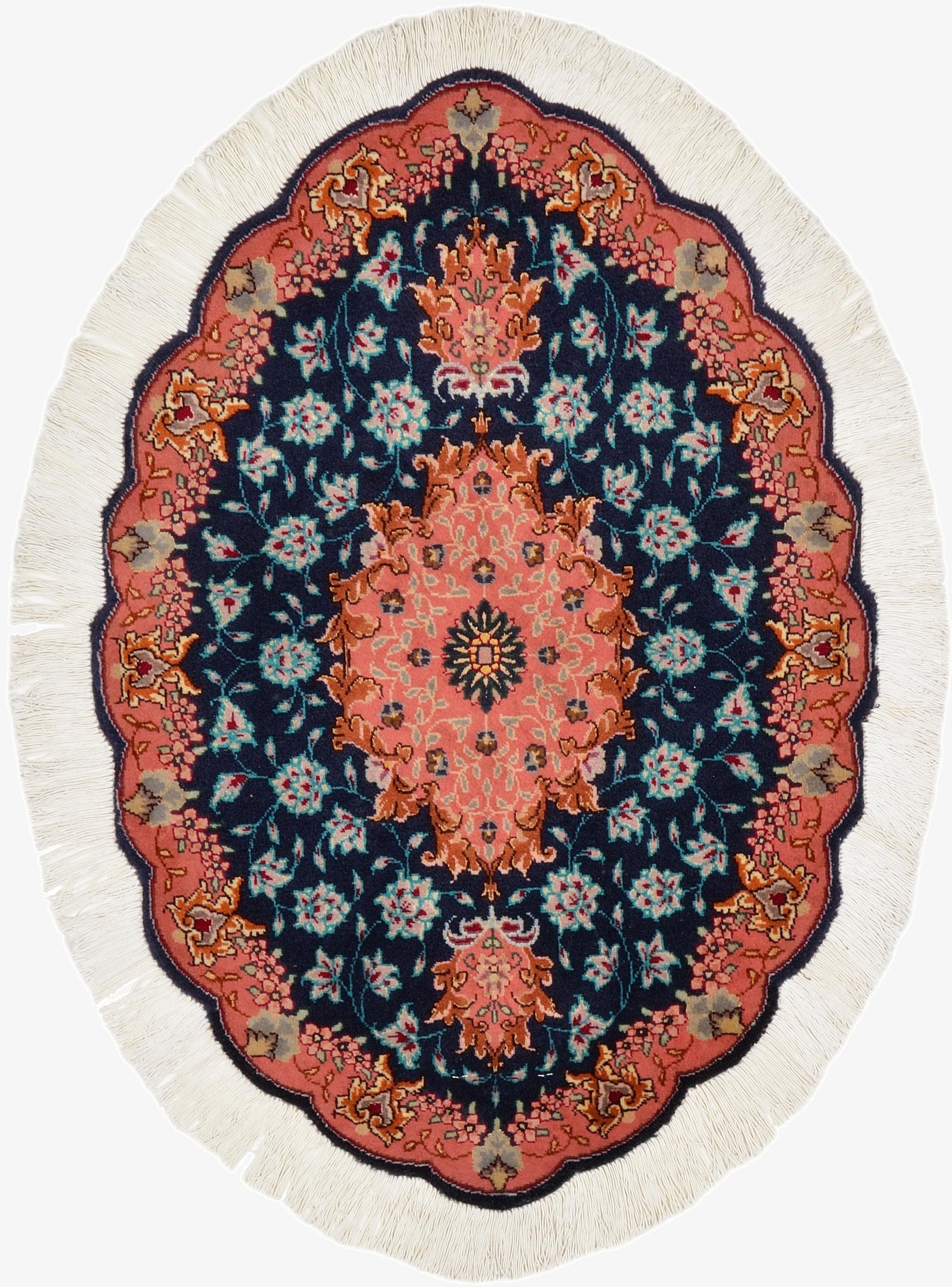  1' 11 x 2' 9  Hand Knotted Tabriz Persian Oval Rug