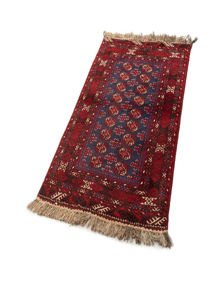 Detail image of  3' 4 x 5' 2  Hand Knotted Afghan Akhche Wool Rug