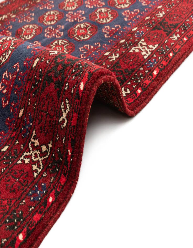 Detail image of  3' 4 x 5' 2  Hand Knotted Afghan Akhche Wool Rug