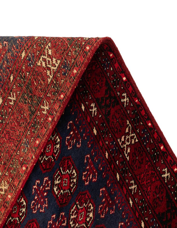 Detail image of  3' 4 x 5' 2  Hand Knotted Afghan Akhche Wool Rug