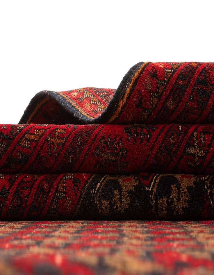 Detail image of  8' 3 x 11' 6  Hand Knotted Afghan Akhche Wool Rug