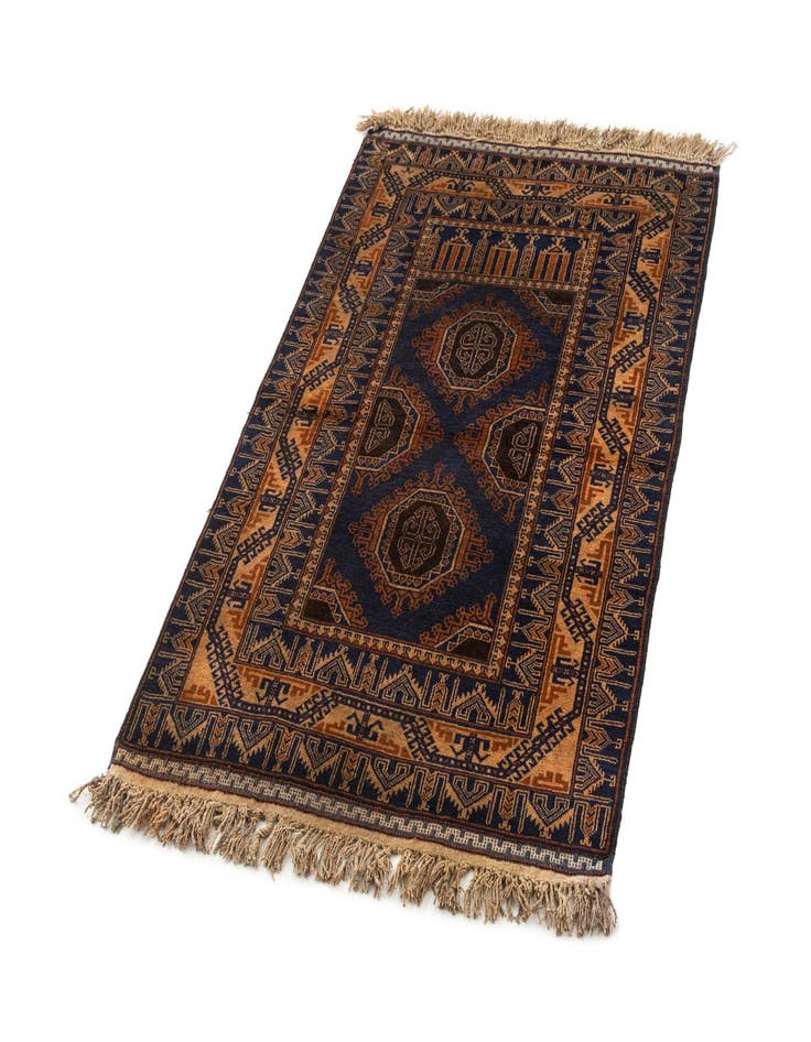 Detail image of  3' x 4' 10  Hand Knotted Afghan Akhche Oriental Wool Rug